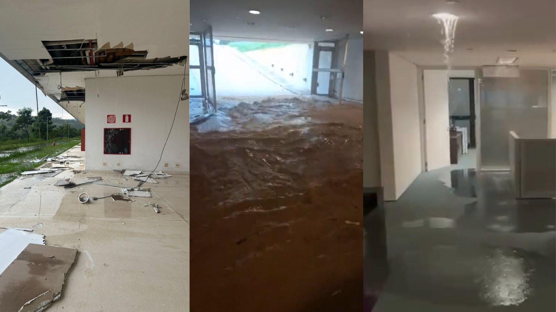 emporal causa estragos na Cidade Administrativa de Minas Gerais