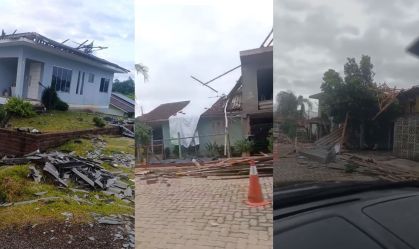 Temporal deixa casas danificadas e famílias desalojadas no RS; veja