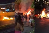 Moradores de Niterói protestam contra falta de luz; vias são incendiadas