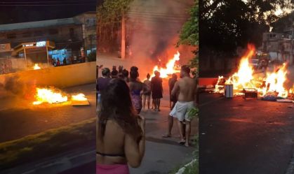 Moradores de Niterói protestam contra falta de luz; vias são incendiadas