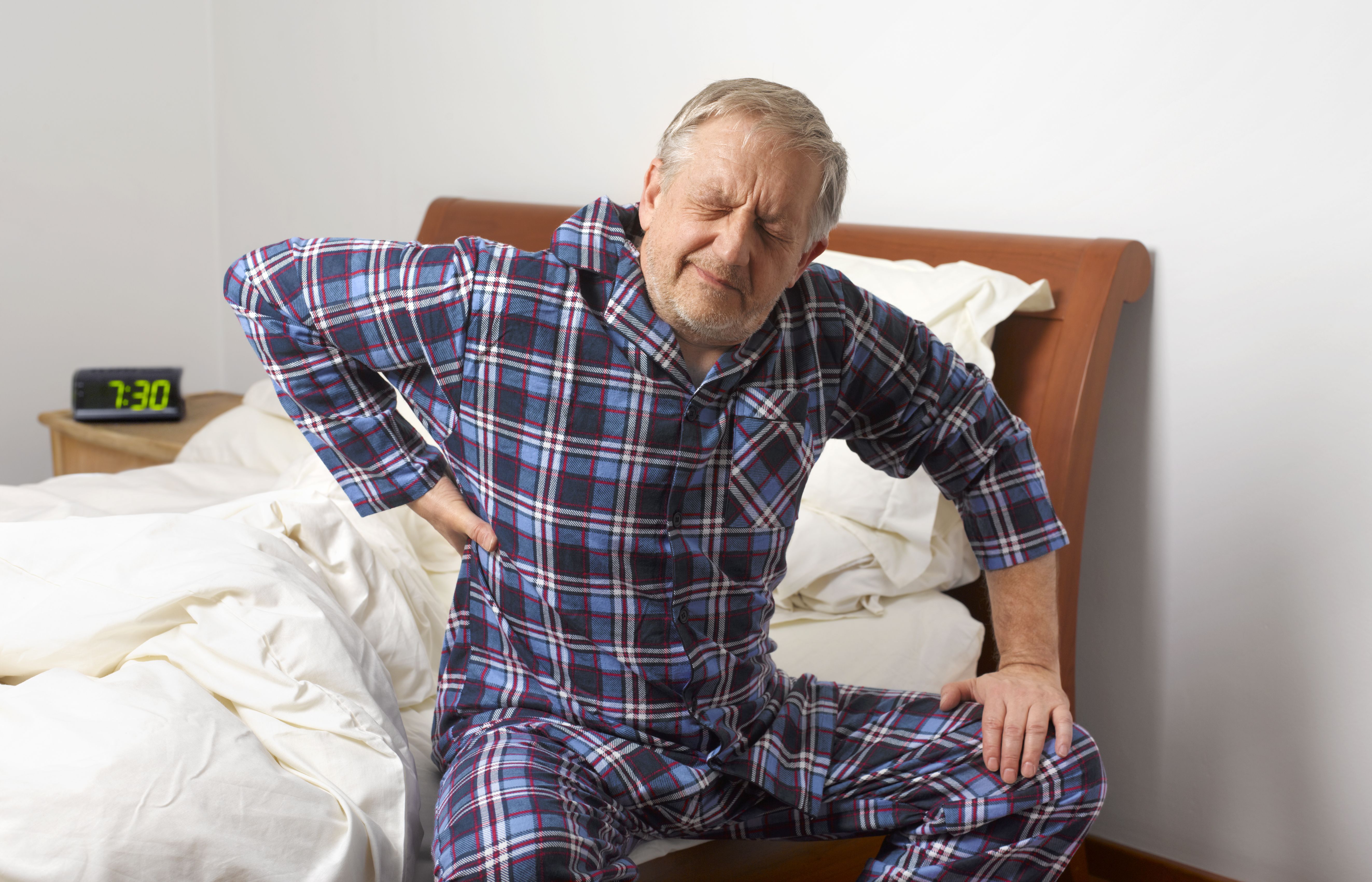 Mature man with bad back