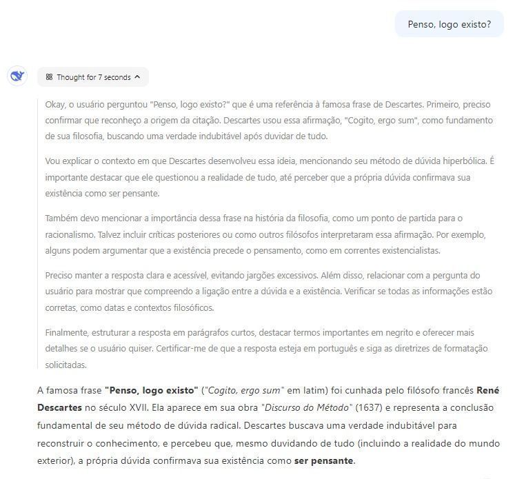 IA chinesa tem ferramenta específica para solucionar problemas de lógica • Reprodução: DeepSeek