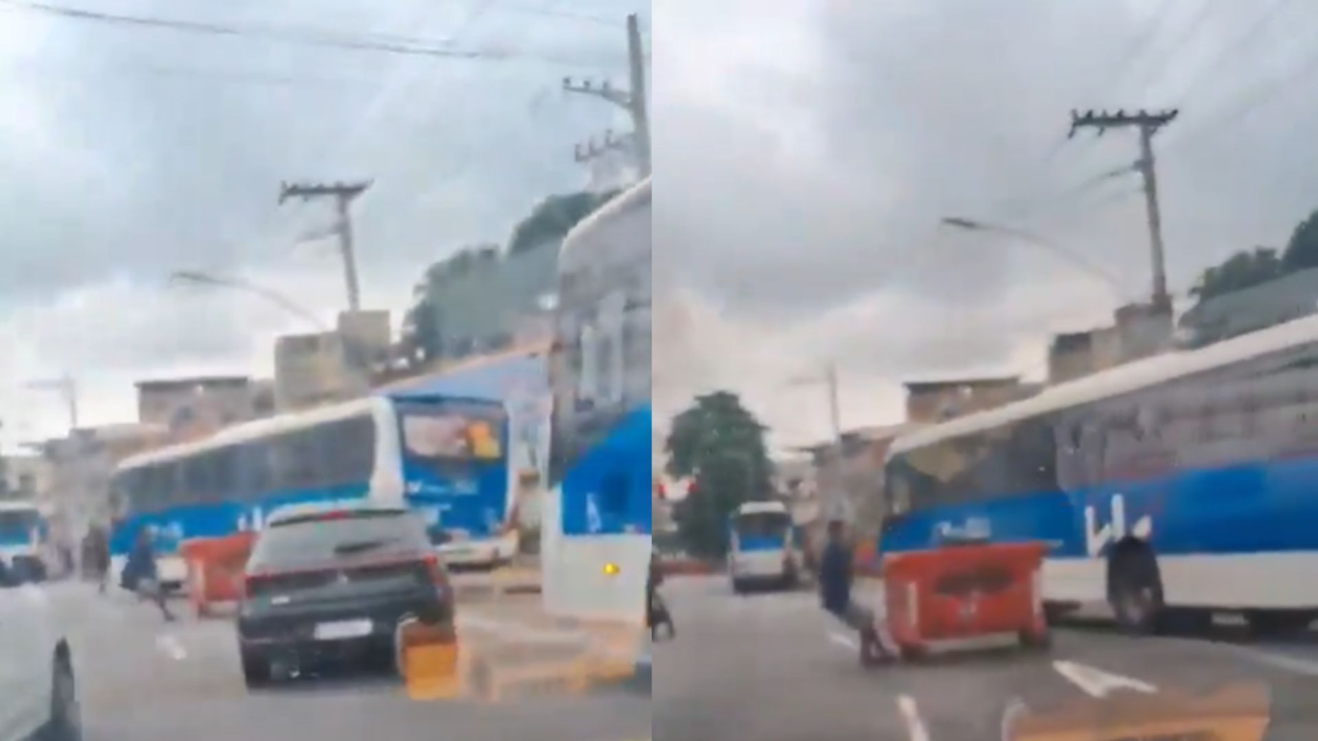 Quatro ônibus foram sequestrados e utilizados como barricadas,
