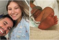Isabel Veloso celebra 2 semanas de vida do filho, internado na UTI