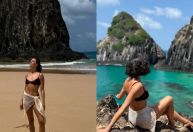 Isis Valverde posa em praia de Noronha durante lua de mel: "Bençãos"