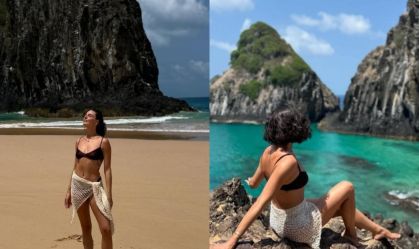 Isis Valverde posa em praia de Noronha durante lua de mel: "Bençãos"