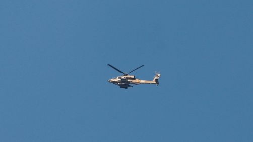 Helicóptero de Israel durante operação em Jenin.