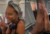 Iza mostra encontro com Taís Araújo em avião e brinca: "O que aconteceu?"