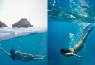 Juliana Paes posa debaixo d'água em Noronha e web reage: "Sereia"
