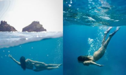 Juliana Paes posa debaixo d'água em Noronha e web reage: "Sereia"