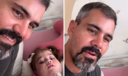 Filha de Juliano Cazarré tem alta após ficar na UTI, e ator agradece orações