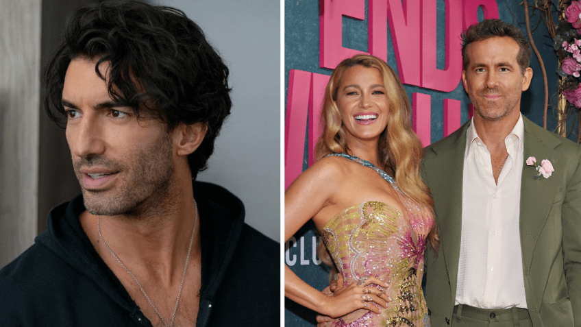 Justin Baldoni processou o casal Blake Lively e Ryan Reynolds • Foto 1: Divulgação/Sony Pictures | Foto 2: Cindy Ord/Getty Images