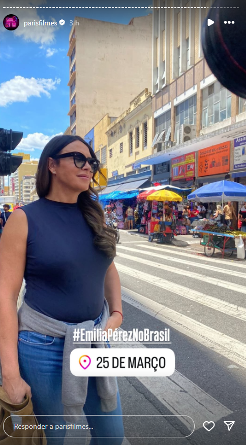 Karla Sofía Gascón está em São Paulo para promover o filme "Emilia Pérez" • Instagram/Paris Filmes