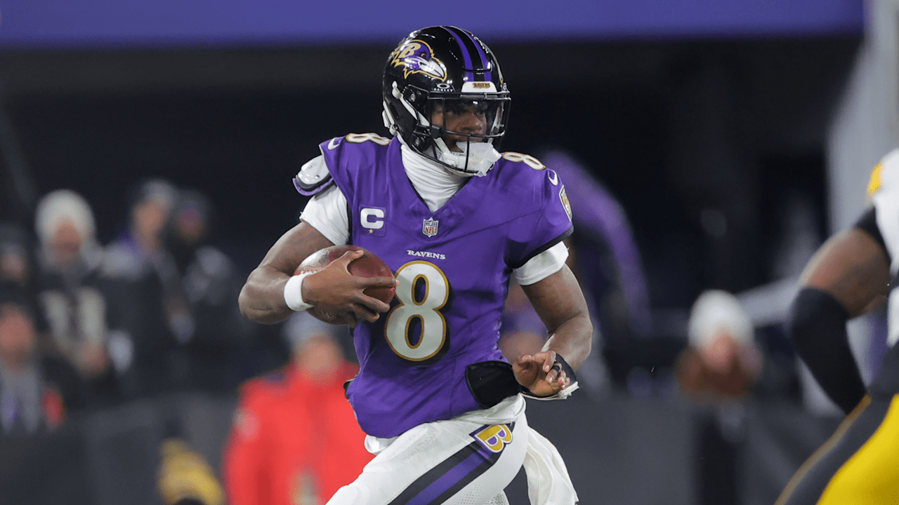 Lamar Jackson em partida do Baltimore Ravens