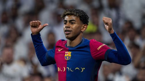 Lamine Yamal comemora gol contra o Real Madrid