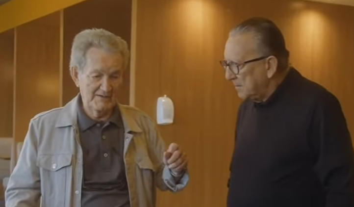 Léo Batista e Galvão Bueno no último encontro entre os dois