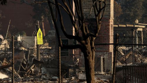 Área de Los Angeles afetada pelos incêndios florestais.