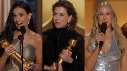 montagem com destaques da noite do globo de ouro 2025