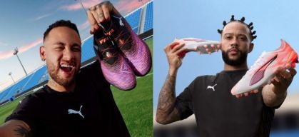Neymar e Memphis Depay em campanha publicitária