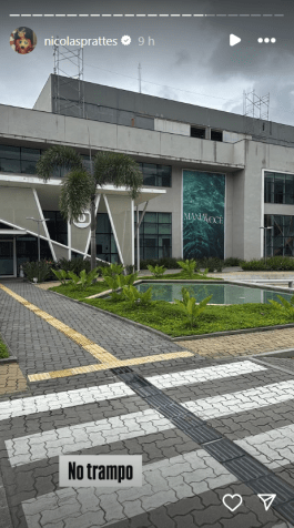 Nicolas Prattes colocou foto nos estúdios da TV Globo, na manhã desta segunda (13) • Instagram/Nicolas Prattes