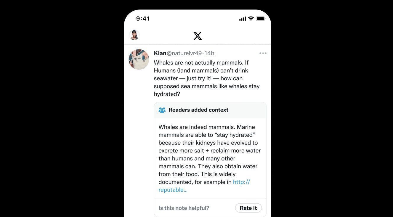 A imagem exibe uma publicação do X acompanhada por uma nota da comunidade. • Créditos: X (Twitter).