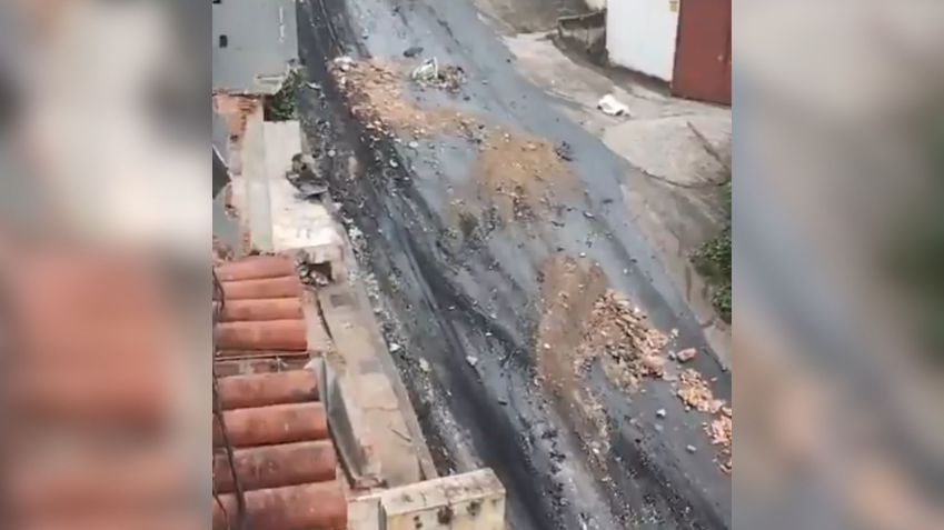 Óleo na pista dificulta acesso dos caveirões • Reprodução