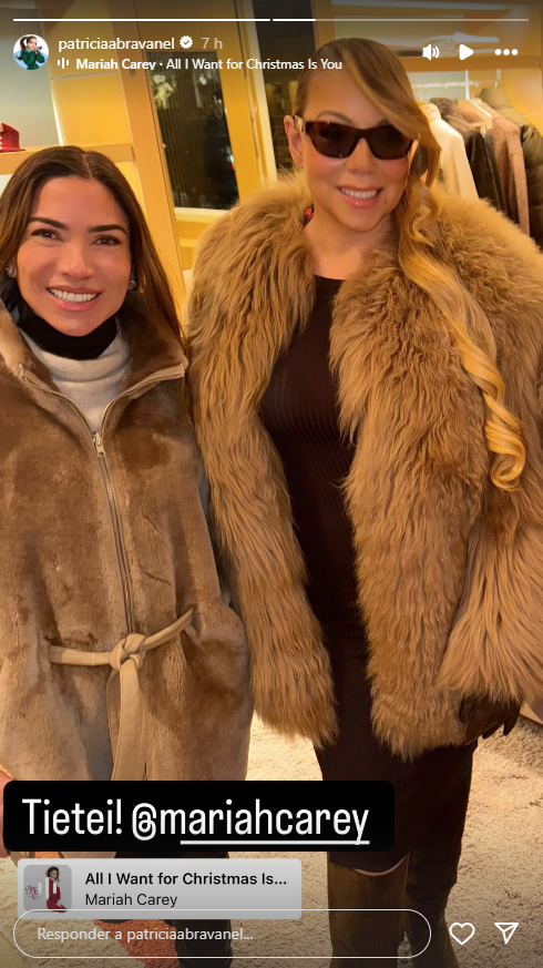 Patricia Abravanel tietou a cantora Mariah Carey em uma loja • Instagram/Patricia Abravanel