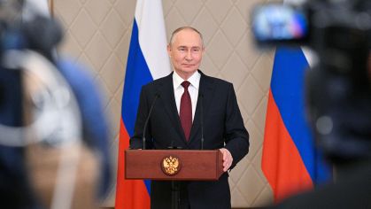 Presidente da Rússia, Vladimir Putin, durante coletiva de imprensa.