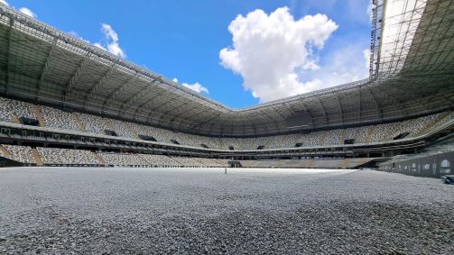 Arena MRV em meio à reforma do gramado