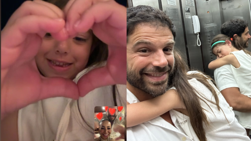 Menina passou a virada com seu pai, o ator Duda Nagle, que compartilhou em suas redes sociais momentos em que ela dormia