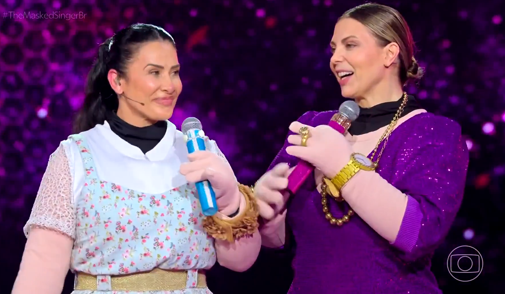 Scheila Carvalho e Sheila Mello no The Masked Singer • Reprodução/TV Globo
