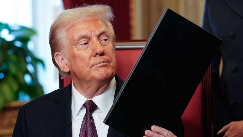 O presidente dos Estados Unidos, Donald Trump. • Melina Mara /The Washington Post via Getty Images