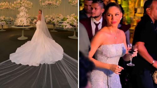 Camila Ângelo usa dois vestidos em nova cerimônia de casamento com Hulk