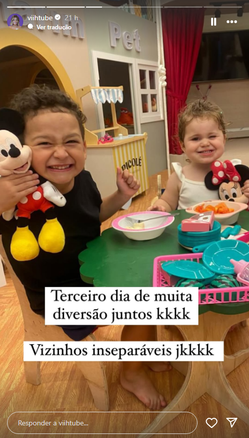 Lua Di Felice, 1, e Cris, 3, se reencontram para brincar • Instagram/ Viih Tube