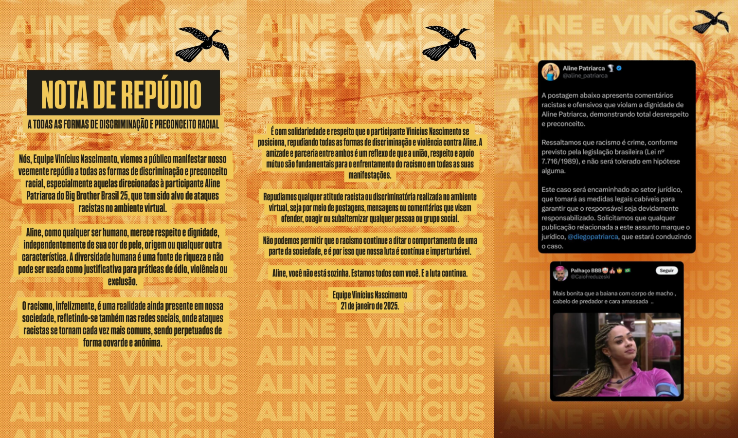 • Instagram/Vinicius Nascimento/Aline Patriarca