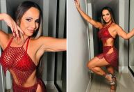 Viviane Araújo aposta em look telado para ensaio do Salgueiro; veja
