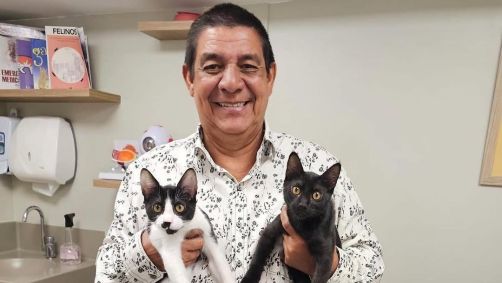 Zeca Pagodinho adota dois gatos