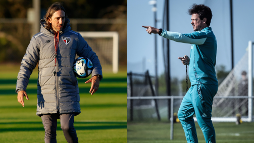 Luis Zubeldía, técnico do São Paulo, e Fernando Diniz, treinador do Cruzeiro