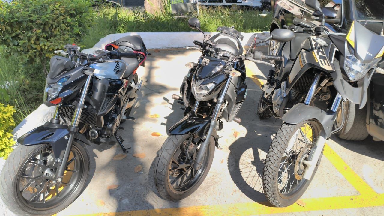 Motos apreendidas. • Divulgação/SSP