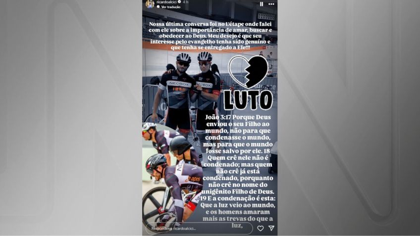 Homenagem de um amigo nas redes sociais •
