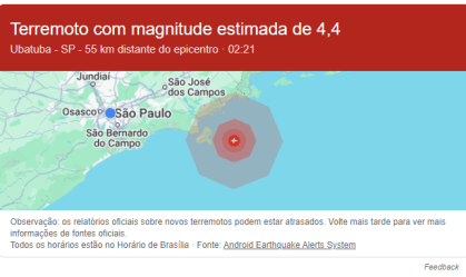 Google pede desculpas e diz que investiga falso alerta de terremoto