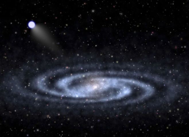 Estrela hiperveloz deixando uma galáxia em espiral pode ter sido ejetada por um buraco negro • Ben Bromley, Universidade de Utah
