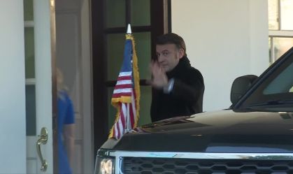 Macron chega à Casa Branca para reunião com Trump nesta segunda-feira (24)