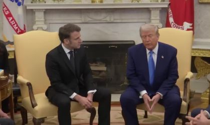 Macron interrompe e corrige Trump em fala sobre assistência europeia à Ucrânia