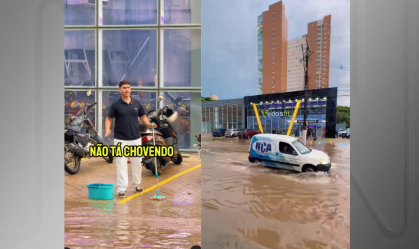 Academia do Guarujá usa alagamento como estratégia de marketing