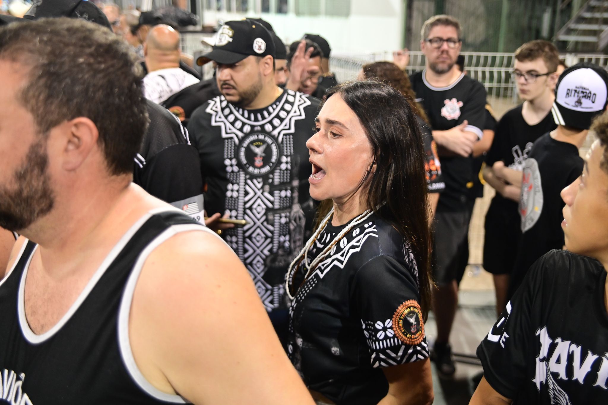 Alessandra Negrini no ensaio técnico da Gaviões da Fiel
