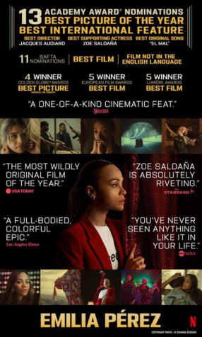 No último banner de "Emilia Pérez" para o Oscar, imagens da atriz foram removidas, assim como o seu nome • Reprodução