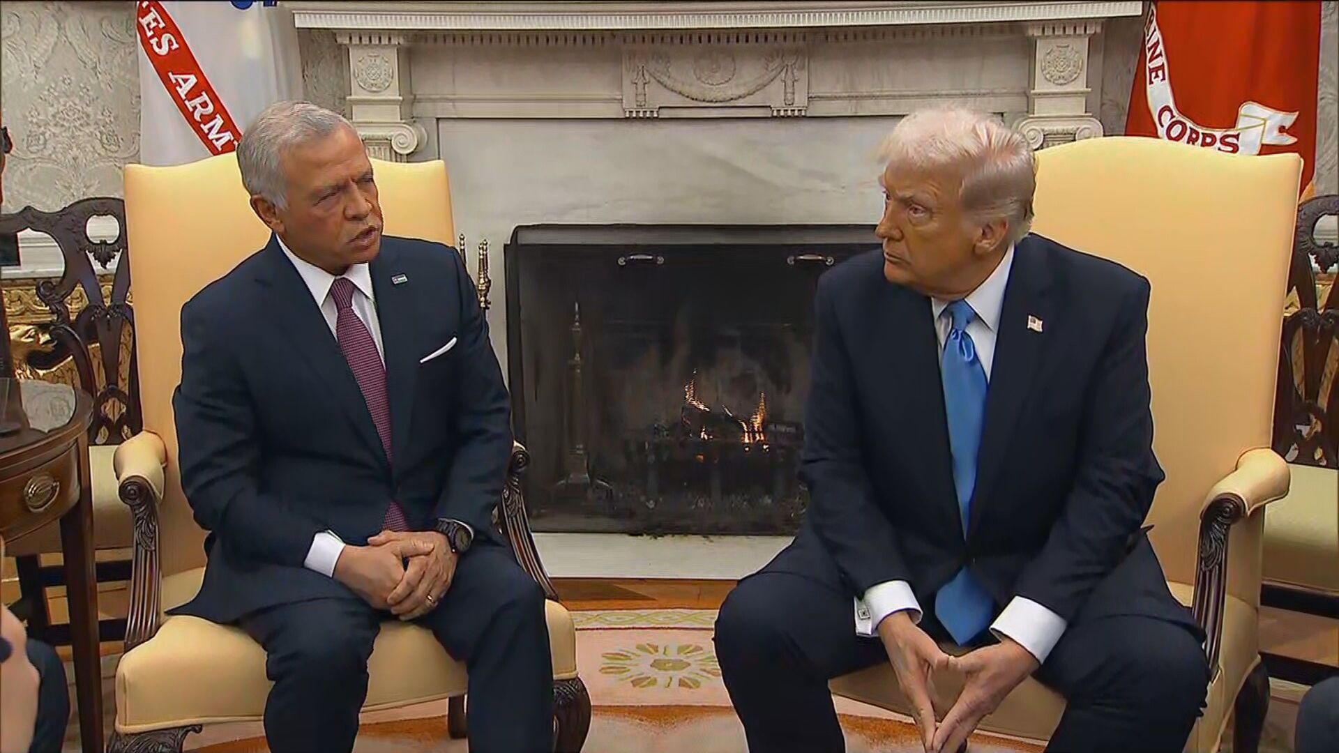 Rei Abdullah II da Jordânia se reúne com Donald Trump na Casa Branca.