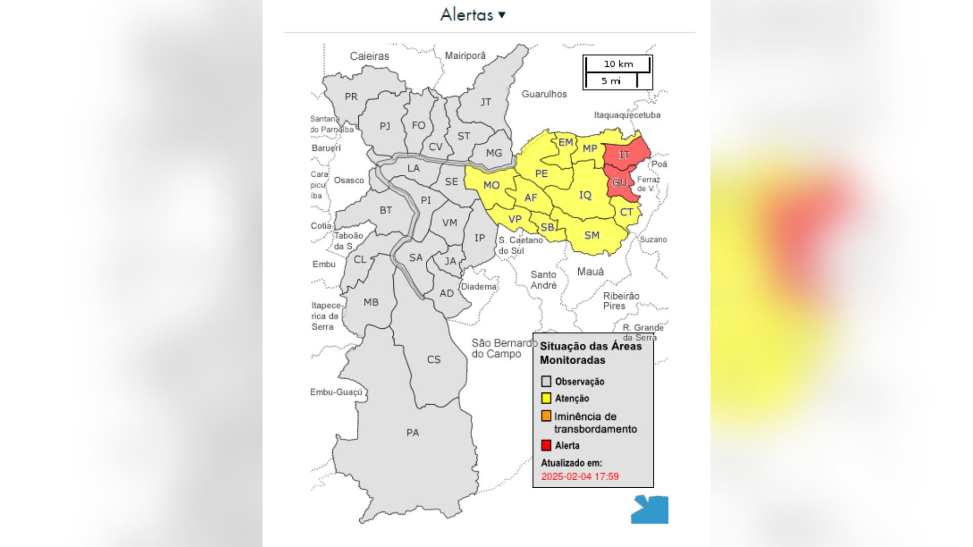 CGE colocou zona leste em atenção para alagamentos