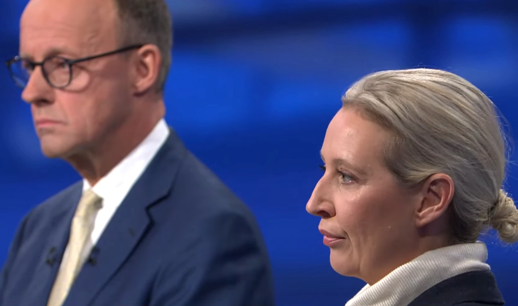 Friedrich Merz e Alice Weidel em debate